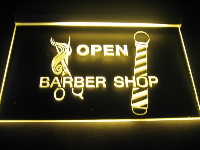 Open Barber Shop LED Sign